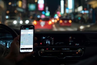 Jovem motorista se preparando para dirigir para Uber após tirar a CNH