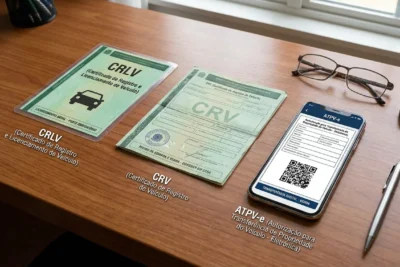 Diferenças entre CRLV, CRV e ATPV-e ilustradas para proprietários de veículos.
