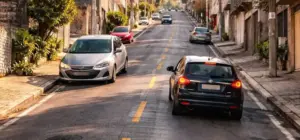 Dois-carros-em-subidadescida com rua ingreme prioridade -ingreme